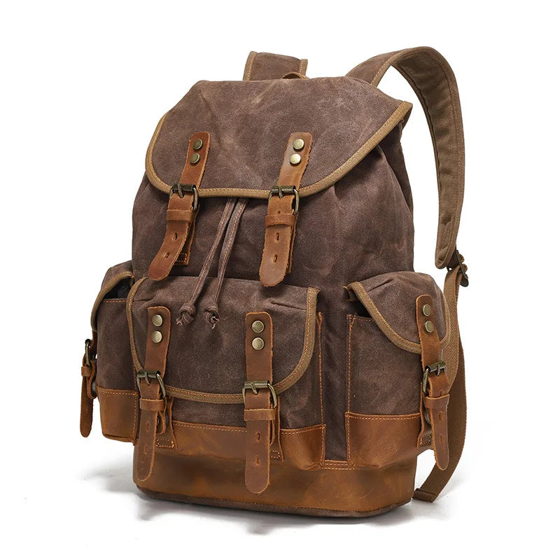 Vintage Canvas Backpacks Waterproof Rucksacks Large Waxed Mountaineering