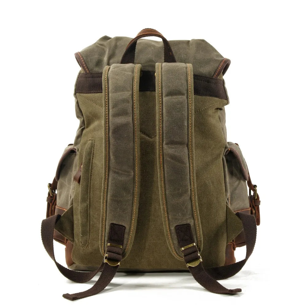 Vintage Canvas Backpacks Waterproof Rucksacks Large Waxed Mountaineering