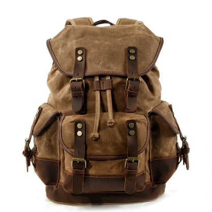 Vintage Canvas Backpacks Waterproof Rucksacks Large Waxed Mountaineering