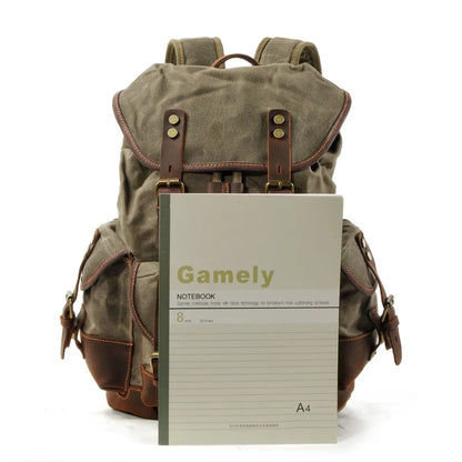 Vintage Canvas Backpacks Waterproof Rucksacks Large Waxed Mountaineering