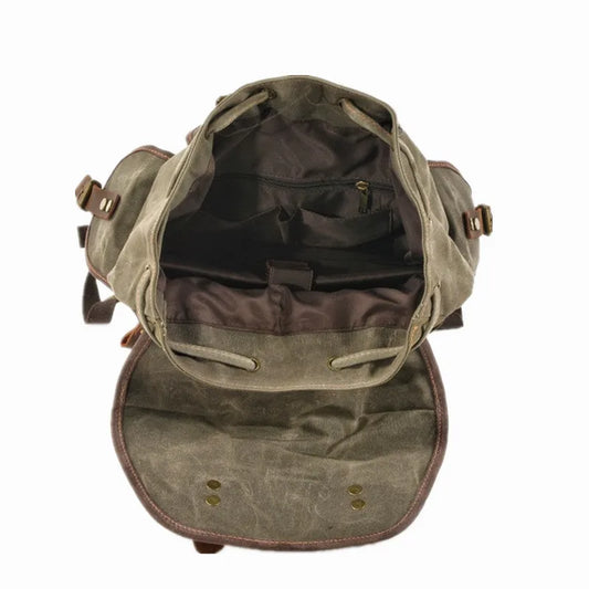 Vintage Canvas Backpacks Waterproof Rucksacks Large Waxed Mountaineering