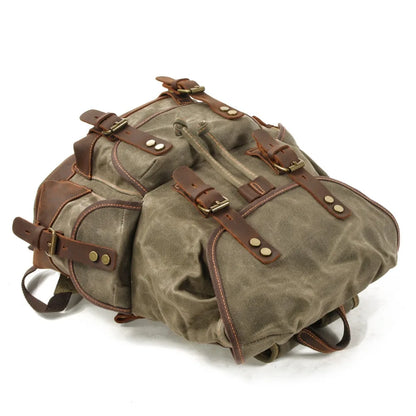 Vintage Canvas Backpacks Waterproof Rucksacks Large Waxed Mountaineering