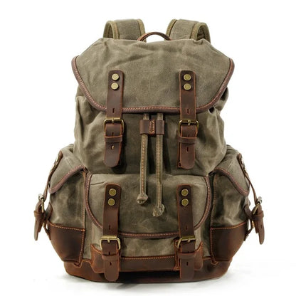 Vintage Canvas Backpacks Waterproof Rucksacks Large Waxed Mountaineering
