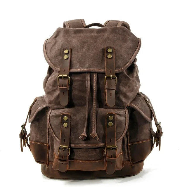 Vintage Canvas Backpacks Waterproof Rucksacks Large Waxed Mountaineering