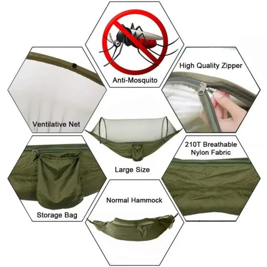 Outdoor Camping Hammock With Mosquito Net, Lightweight