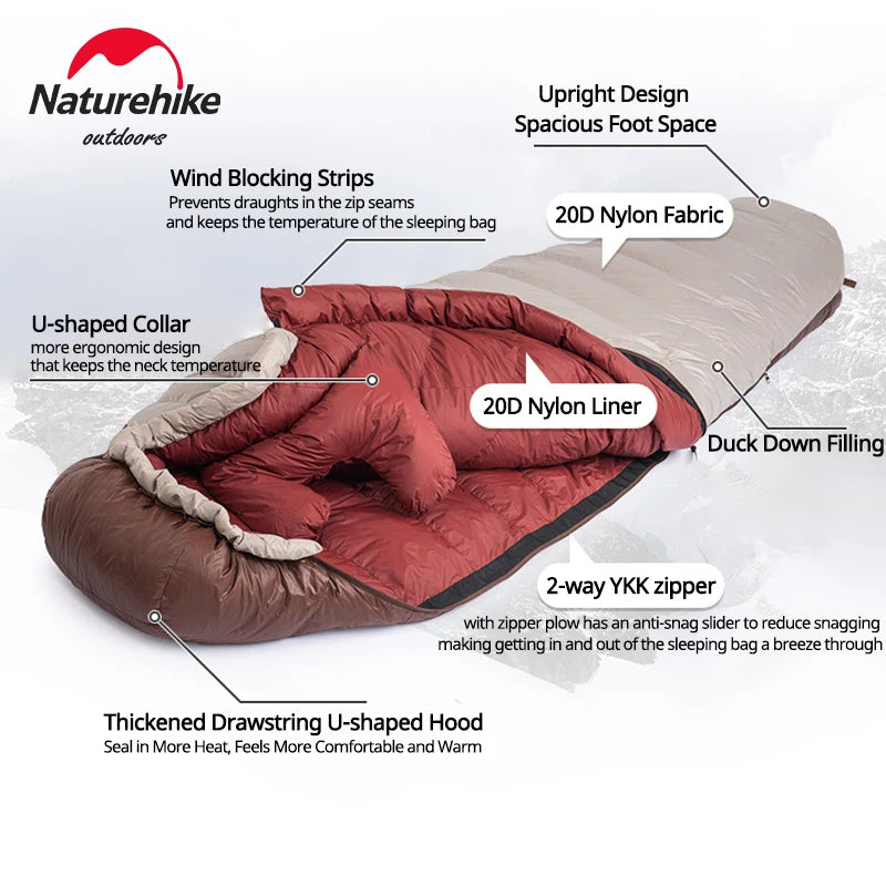 Naturehike Camping Winter Sleeping Bag Snowbird Mummy
