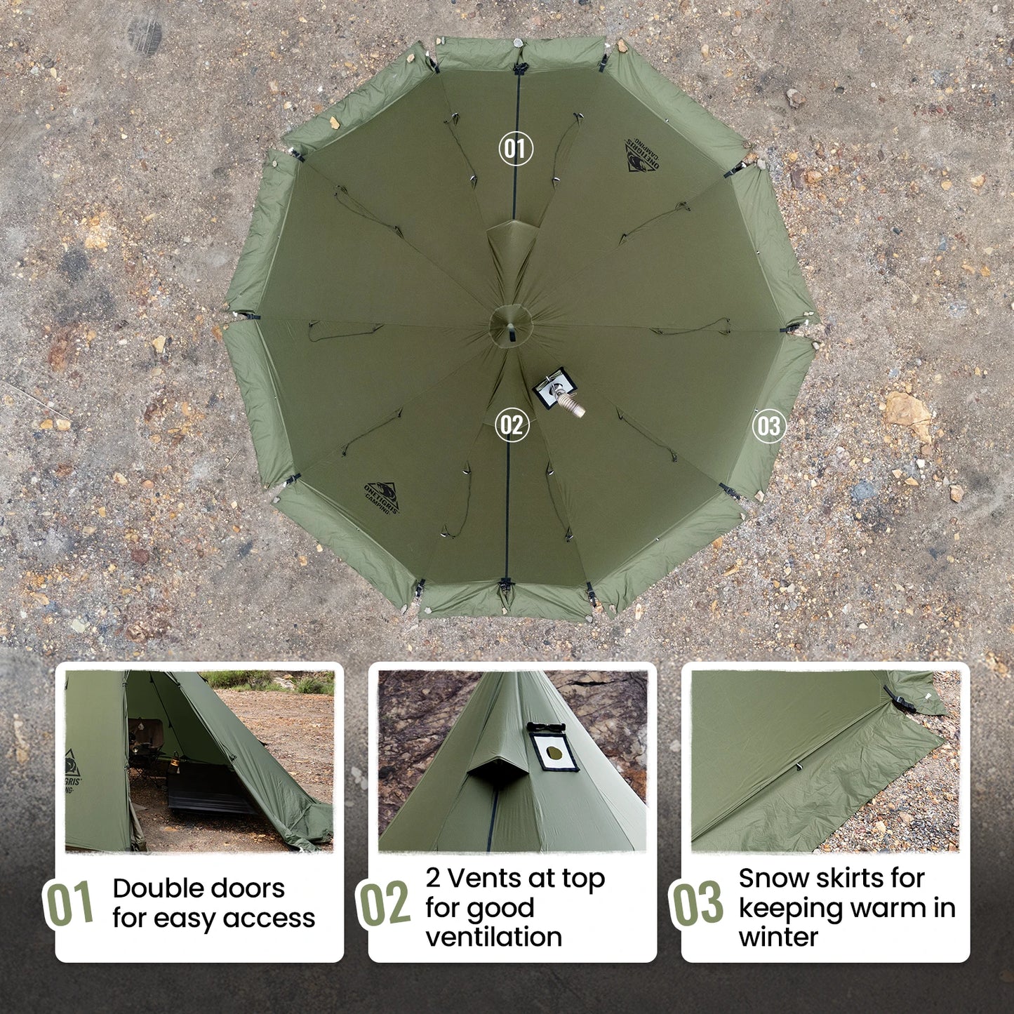 OneTigris Rock Fortress Hot Tent with Stove Jack