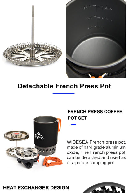Outdoor Gas Stove Burner Coffee Pot Cup Cookware