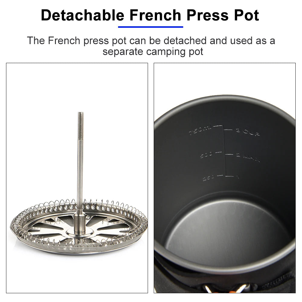 Outdoor Gas Stove Burner Coffee Pot Cup Cookware