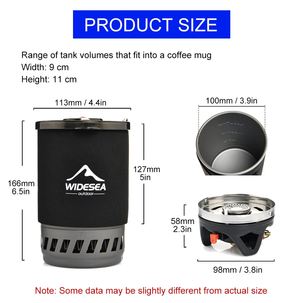 Outdoor Gas Stove Burner Coffee Pot Cup Cookware